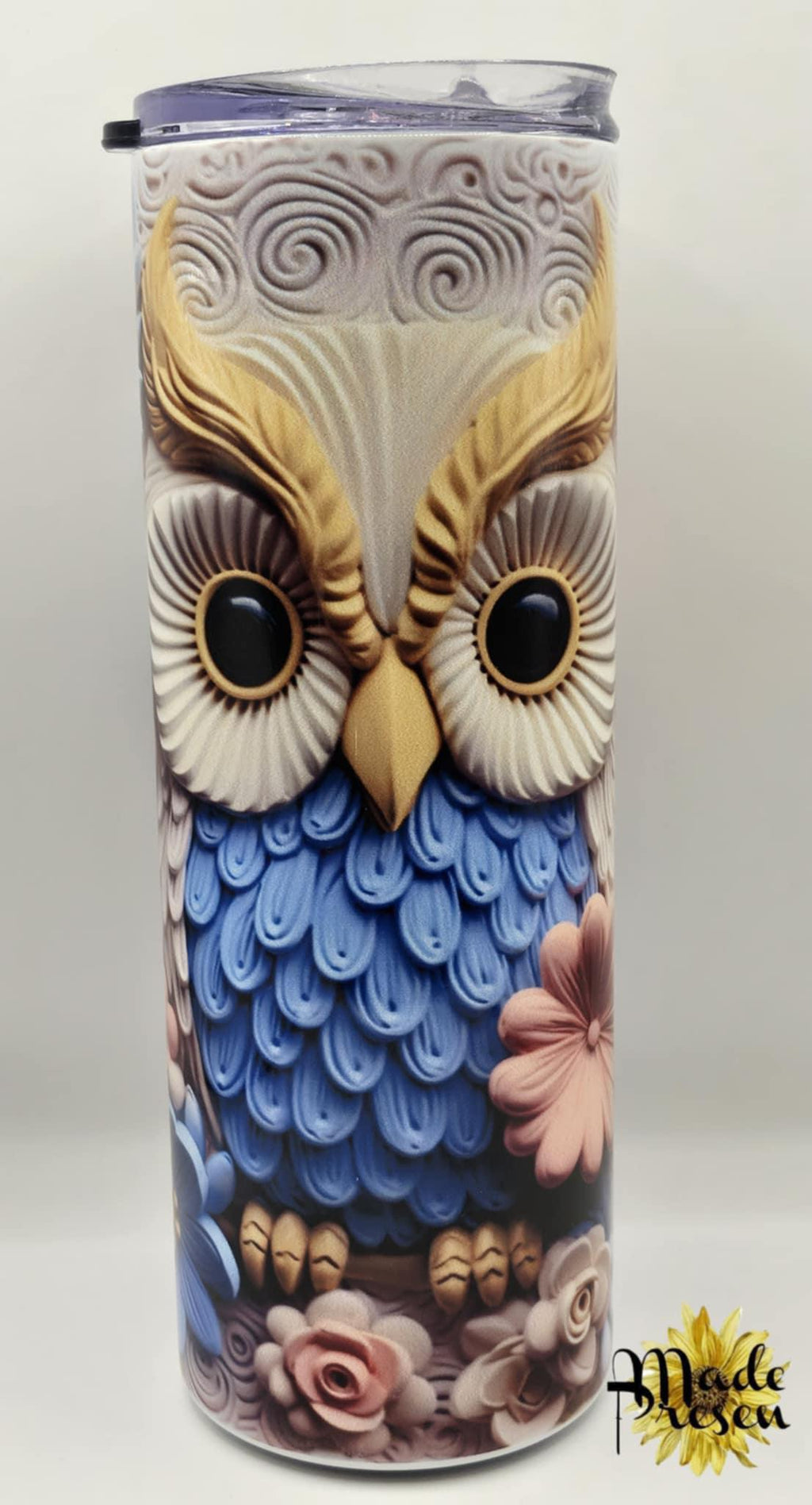 Blue Monster Cookie Tumbler 20 oz: Insulated Stainless Steel with Straw