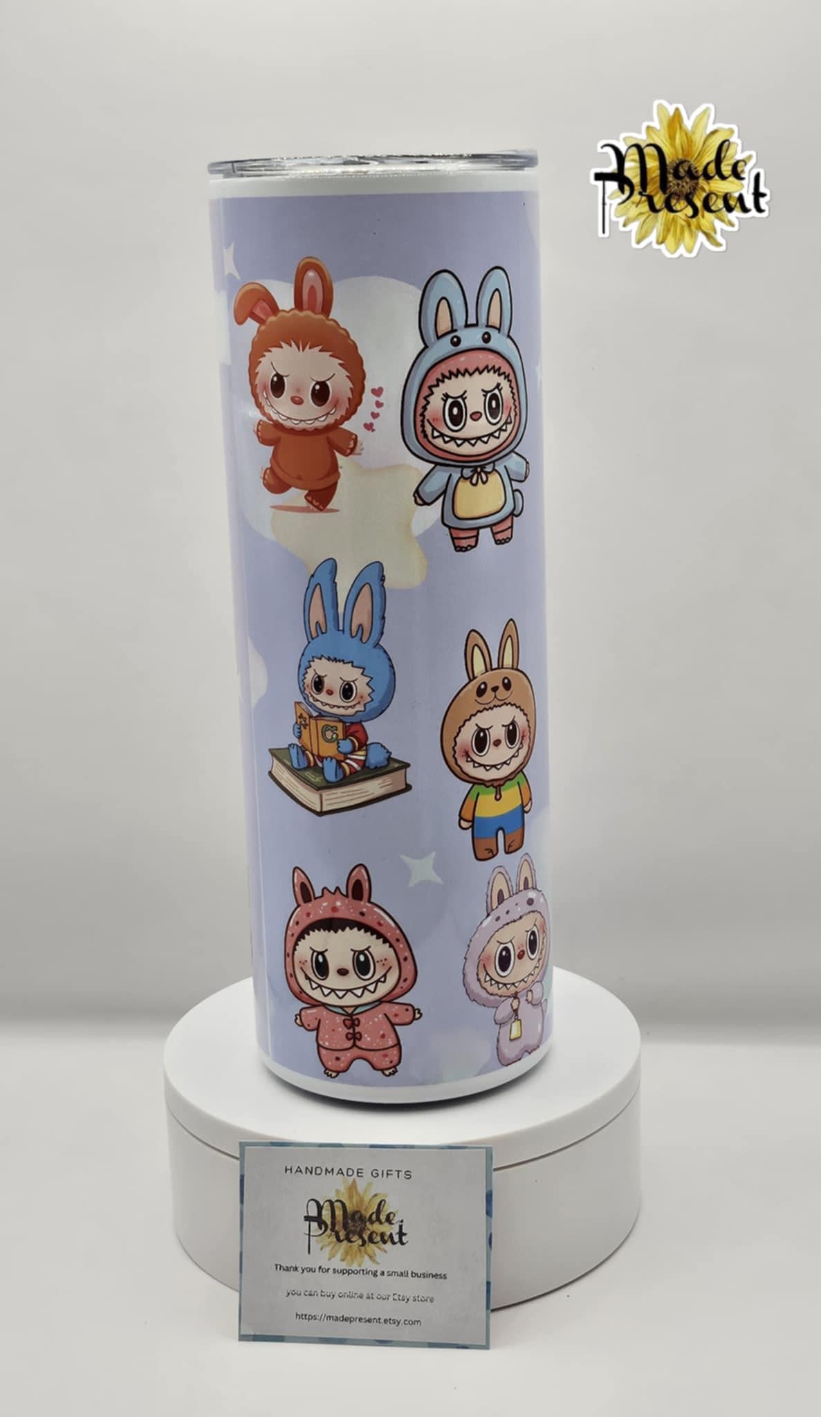 Labubu 4 different designs available Tumbler 20 oz: Insulated Stainless Steel with Straw
