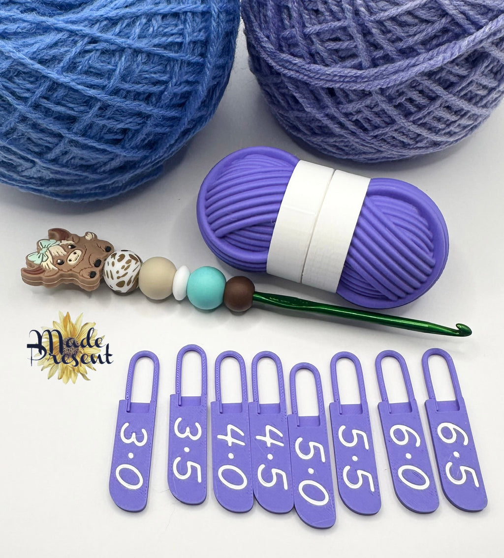 Yarn/Wool Ball Crochet Hook/Knitting Needle Number Markers to attach to your projects