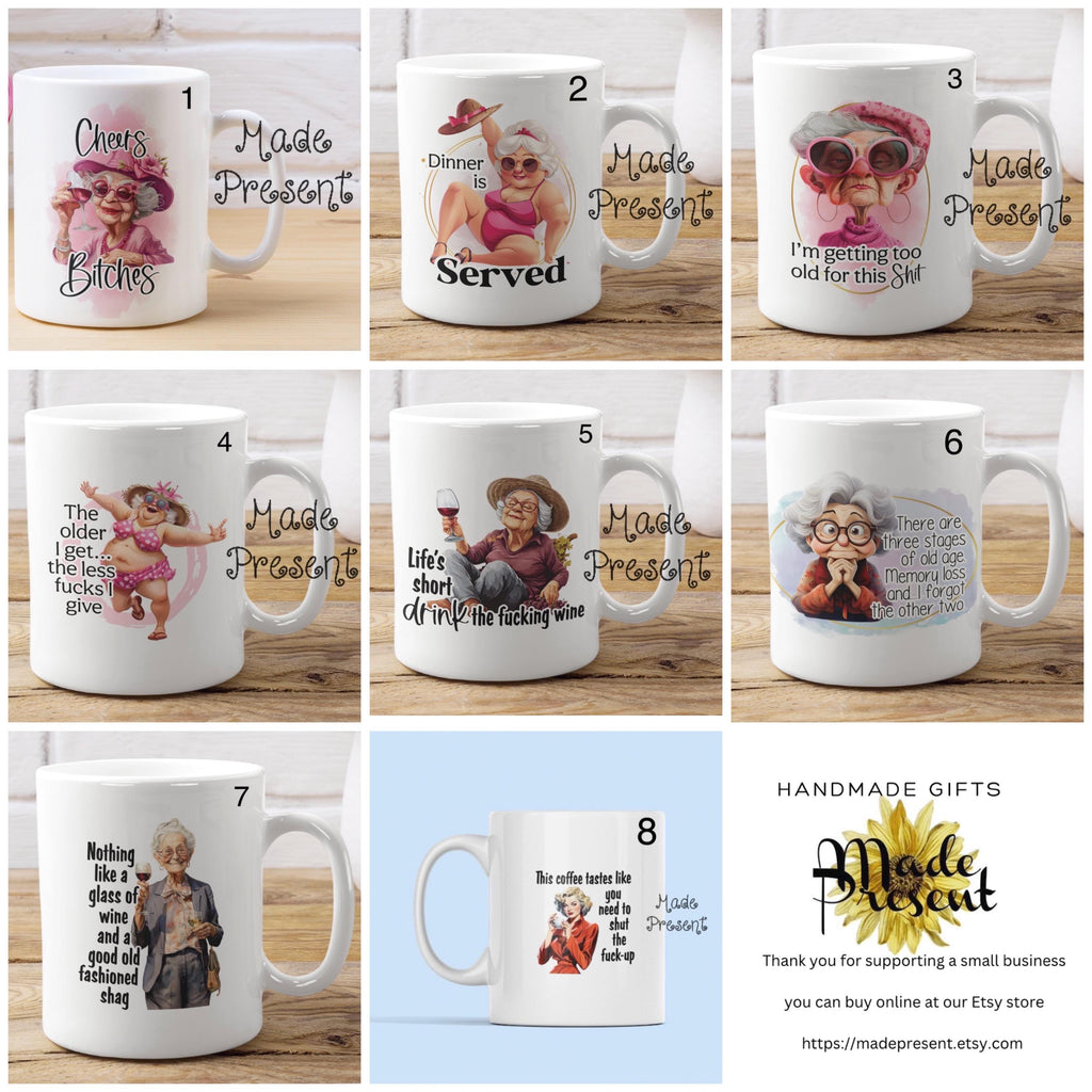 Sarcastic Granny Ceramic Coffee Mug: Rude Lady Designs