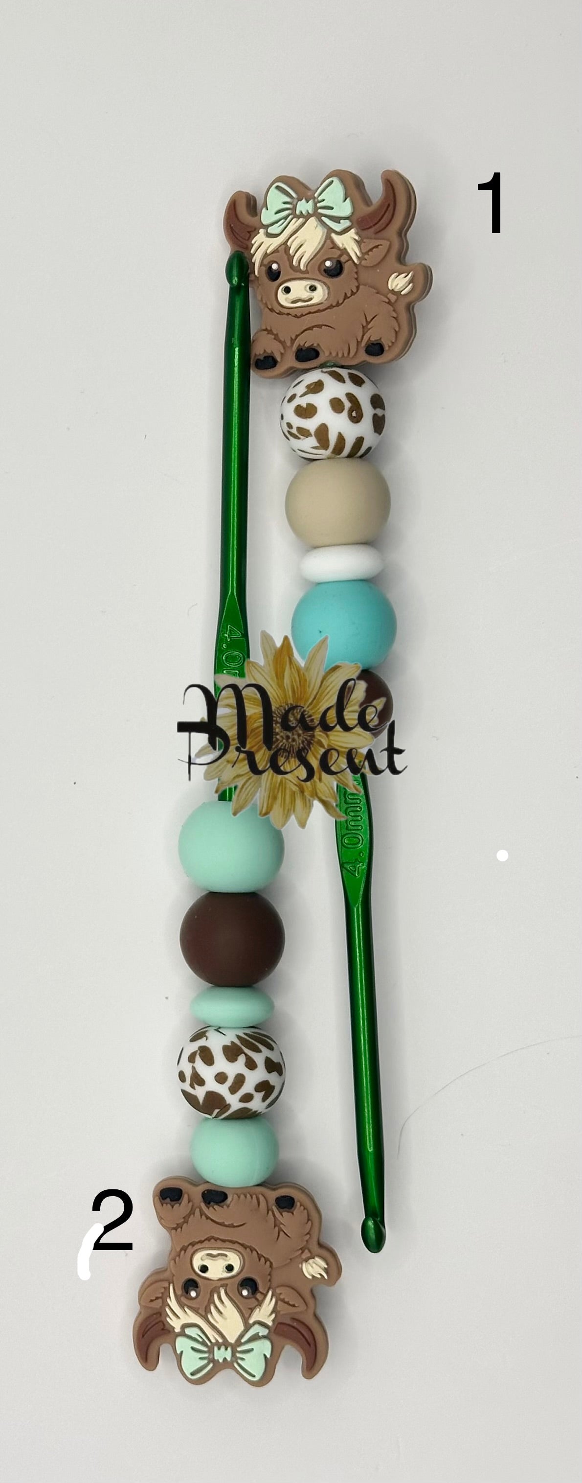 Crochet Hook Highland Cow Design Handle Various sizes & styles