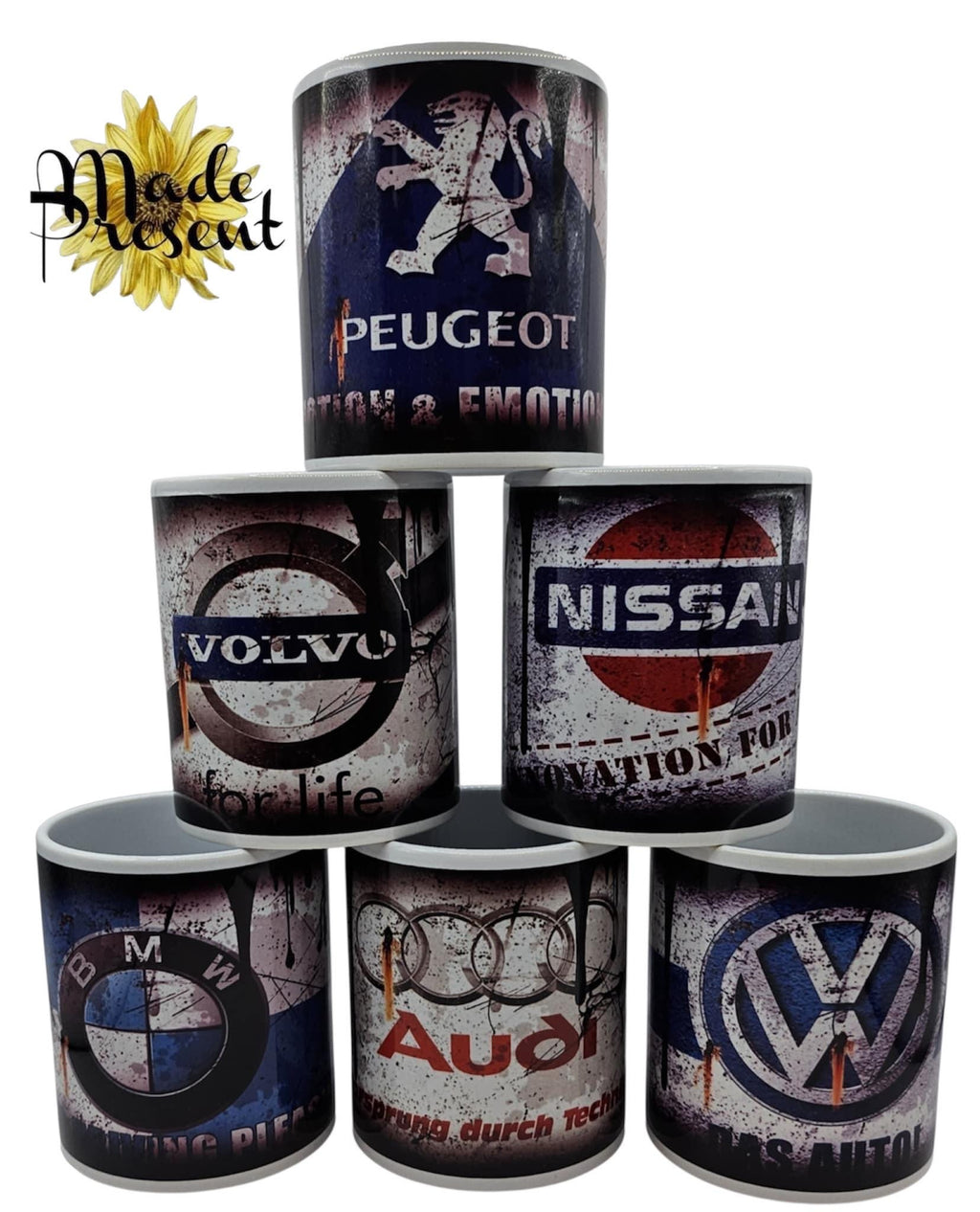 Retro Motor Car Coffee Mug: Oil Theme Ceramic Cup