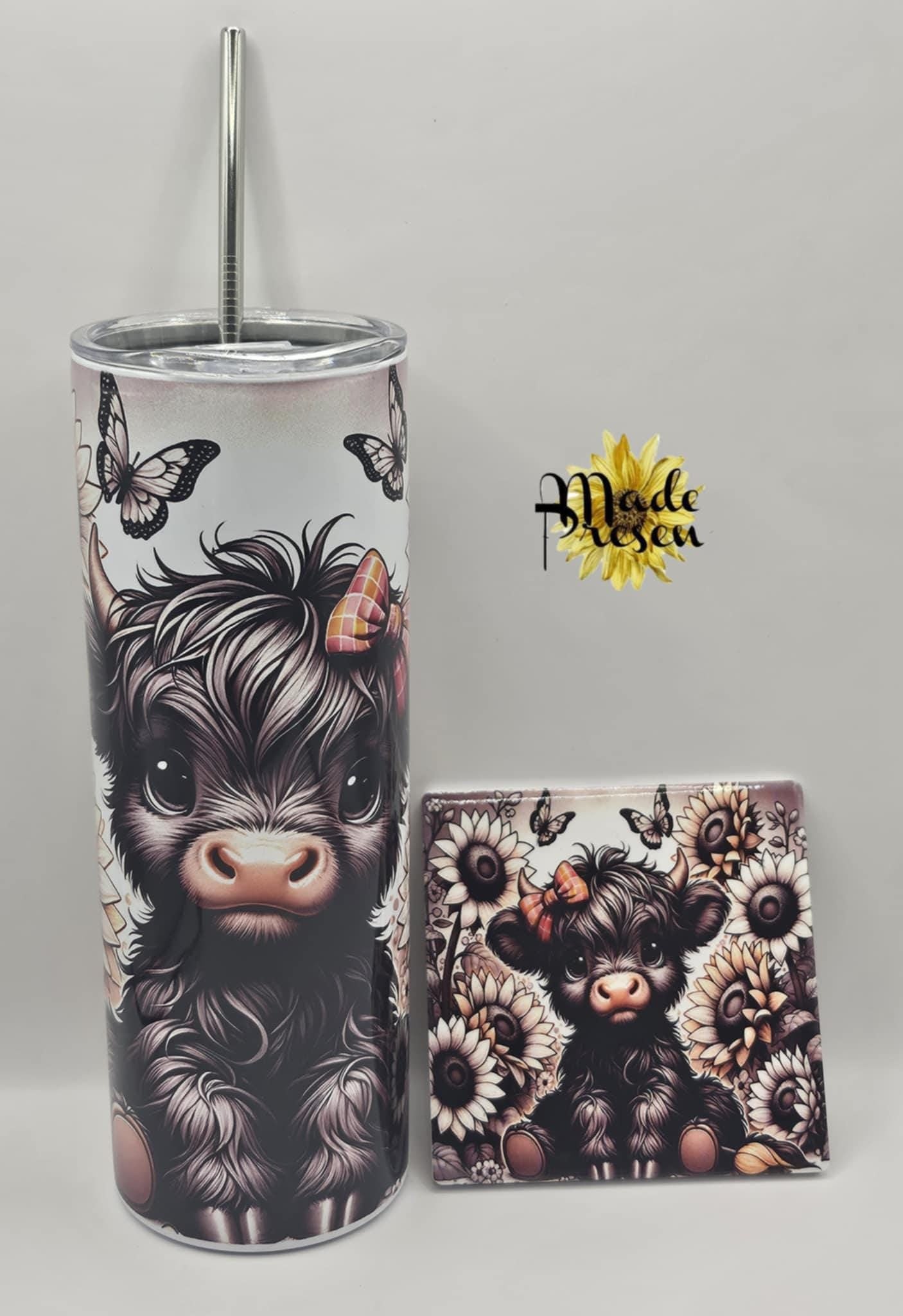 Blue Monster Cookie Tumbler 20 oz: Insulated Stainless Steel with Straw