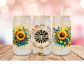 Positivity Sunflower Libby Glass Tumbler: Bamboo Lid & Straw, Gift Box
